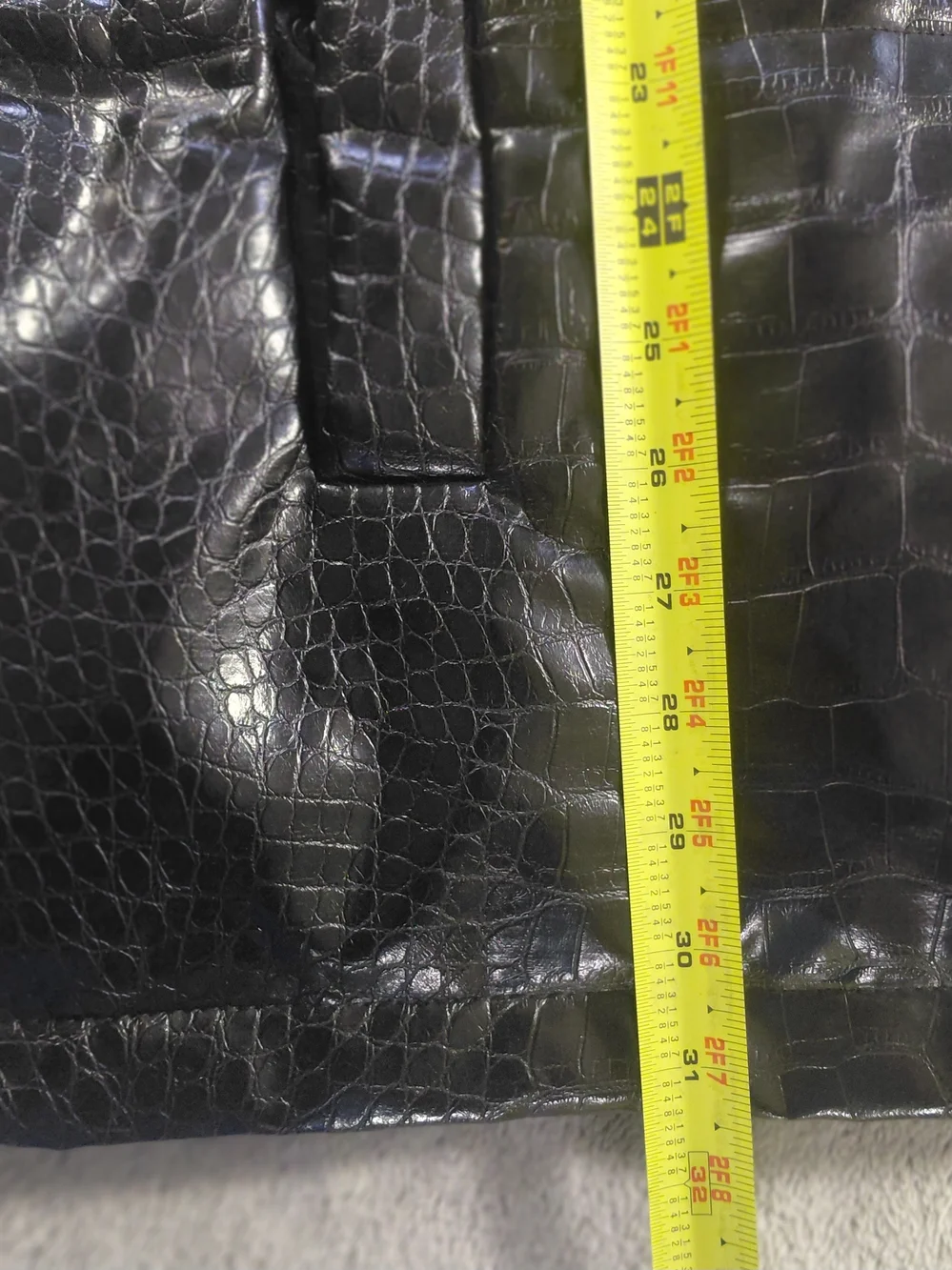 DKNY Black Faux Croc Leather Vest - Men's Sz L Oversize